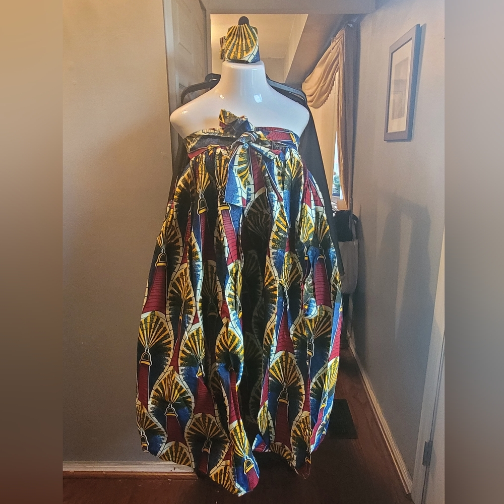 Colorful Skirt/Dress with Headwrap